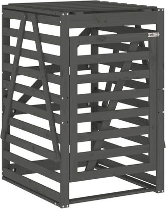 vidaXL Vidaxl - Cobertizo Para Cubos De Basura Madera Pino Gris 84x90x128,5 Cm