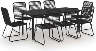 vidaXL Juego De Comedor Para Jard&iacute;n 9 Piezas Rat&aacute;n Sint&eacute;tico Y Vidrio Vidaxl