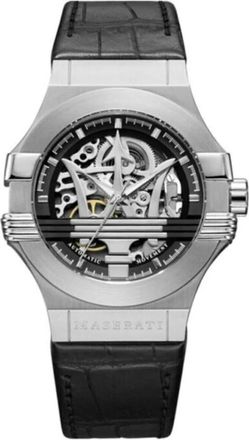 Maserati Potenza Automatisch Horloge - Heren - Horloges - Grijs - ONE Size - Leer - Accessoires