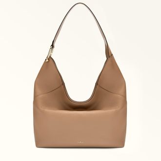 Furla Lara Borsa A Spalla L Deserto Beige Pelle Di Vitello Granata Donna