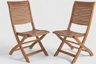 BIZZOTTO 2 Sillas Plegables De Jard&iacute;n En Madera De Acacia Noemi Yes
