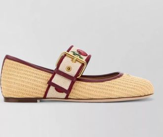 Valentino Garavani bribri raffia ballerina shoes flat sole