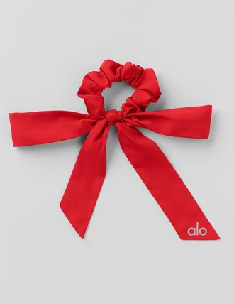Alo | Love Knots Tie Scrunchie in Bright Red