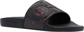 Ferragamo Mens Groove Logo-Embossed Slider Sandal In Red