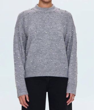 Pistola Denim Aura Crewneck Sweater In Charcoal Diamonte
