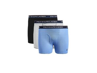 Polo Ralph Lauren Classic Fit Boxer Briefs Mens Underwear Polo Black & White Stripe/Harbor Island Blue/Polo Black : 2XL, Cotton