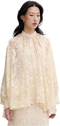 Ermanno Scervino Overhemden, Dames, Beige, M, Firenze Blouse