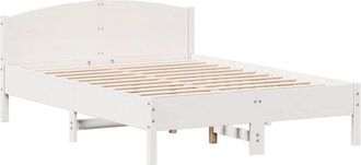 vidaXL Vidaxl - Estructura de cama sin colchón madera maciza blanca 120x190 cm