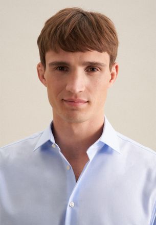 Seidensticker Businesshemd SEIDENSTICKER Schwarze Rose, Herren, Gr. XXL (46), normale &Auml;rmell&auml;ngen, blau, 100% Baumwolle, unifarben, tailored fit, 2-Knopf-Manschette