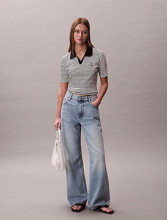 Calvin Klein Polo slim de canal&eacute; a rayas