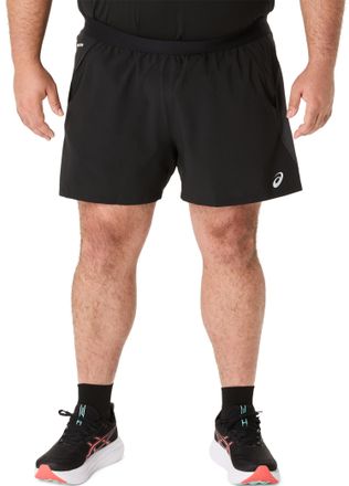 Asics Laufshorts ASICS ROAD 5IN SHORT, Herren, Gr. XXL, N-Gr, grau (performance schwarz, graphite grau), Obermaterial: 100% Polyester, Hosen Laufshorts