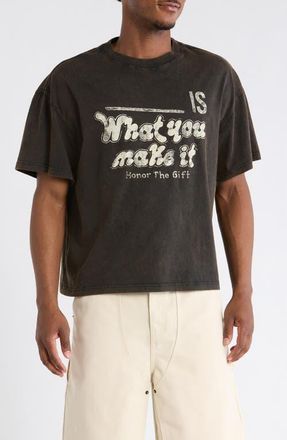 Honor The Gift What You Make It Cotton Graphic T-Shirt in Black at Nordstrom, Size Xx-Large