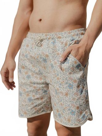 Rylee + Cru Floral Board Shorts In Gardenia