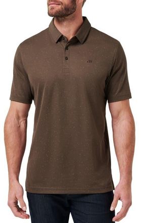 Travis Mathew Special Trip Ditsy Cotton Blend Polo in Chocolate at Nordstrom, Size Large