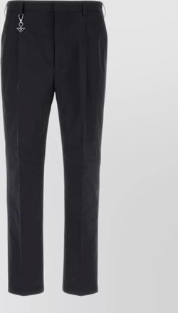 Prada poplin tailored trousers back pockets belt loops