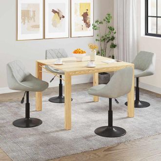 vidaXL Vidaxl - Sillas De Comedor Giratorias 4 Unidades Terciopelo Gris Claro