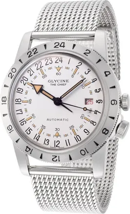 Glycine Airman GMT Automatic White Dial Mens Watch GL0470
