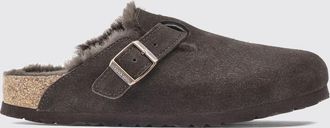 Birkenstock Boston Suede Mules with Shearling Lining
