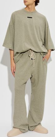Fear of God Cotton T-shirt With Sewn-on Logo, Mens, Grey