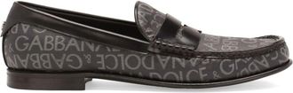 Dolce & Gabbana logo-print loafers - men - Calf Leather/CALFSKIN/Goat Skin/CALFSKIN - 41.5 - Black