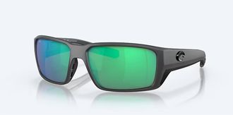 Costa Unisex Fantail Pro Polarized Wrap Sunglasses In Matte Gray Green Mirror