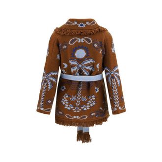 Alanui Womens Brown Wool Oves Aries Cardigan Clothing