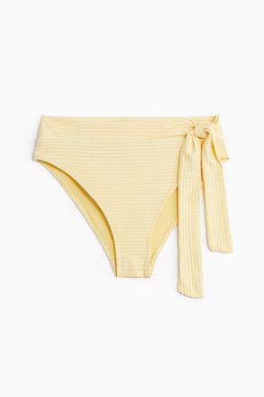 H&M Bikinihose High Waist mit Bindedetail - Hellgelb