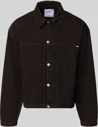 Edwin Jeansjacke mit Knopfleiste Modell FREELAND in Black, Gr&ouml;&szlig;e XL