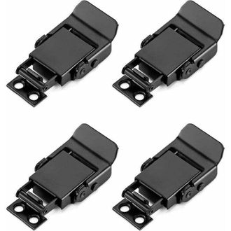OEM Juego De 4 Cerraduras De Acero Inoxidable Con Bisagra, Pestillos De Palanca Con Resorte Para Cajones De Efectivo, Color Negro -crezuo