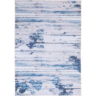 Beliani Tappeto a pelo corto blu-beige 160 x 230 cm Burdur