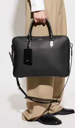 Tom Ford Leather Briefcase, Mens, Black