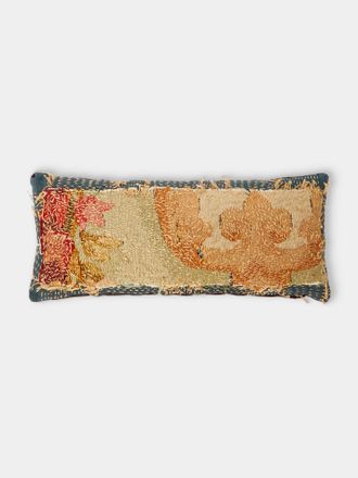 By Walid 19th-Century Napolean III Aubusson Tapestry and Linen Cushion (19in/49cm)