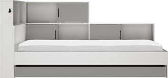 Diagone Cama con almacenaje 90 x 200 cm - Blanco y gris