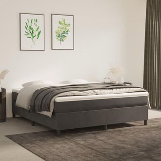 vidaXL Vidaxl - Estructura De Cama Sin Colch&oacute;n Terciopelo Gris Oscuro 180x200cm