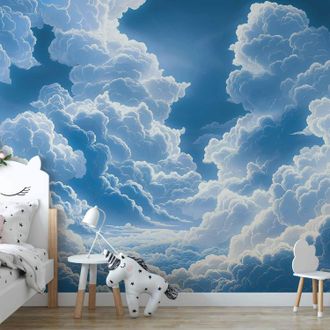 OEM Sfondo Fotografico - Cielo Azzurro Che Fa Capolino Tra Soffici Nuvole Bianche