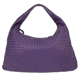 Bottega Veneta Veneta Hobo Intrecciato Nappa Purple Leather Handbag (Pre-Owned)