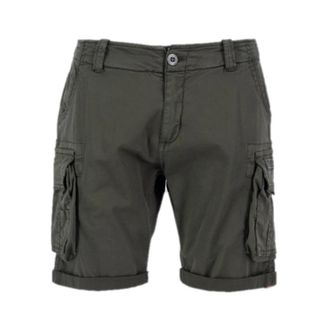 Alpha Industries Crew Short - Heren - Korte Broeken - Grijs - W33 - Katoen - Korte Broeken