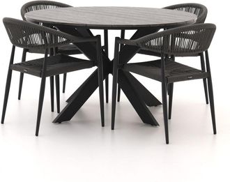 Manifesto Furniture Manifesto Belpasso/Fidenza ø126cm dining tuinset 5-delig stapelbaar