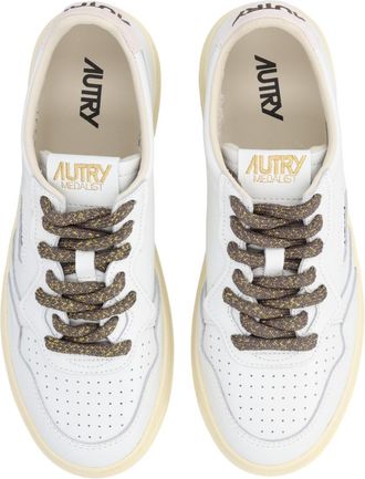 Autry Medalist Low Perforated Textured Laces Leather Sneakers