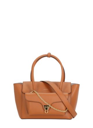 Coccinelle Structured Medium Shoulder Bag With Pebbled Leather Finish