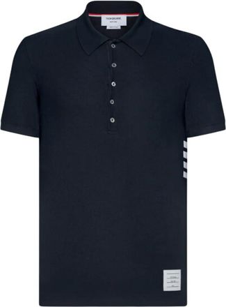 Thom Browne Navy Blue Stripes Polos