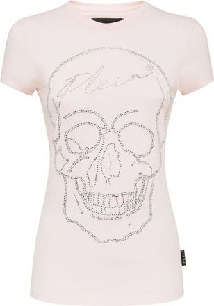 Philipp Plein T-shirt Pure met Kristallen - Dames - T-shirts - Roze - XS - Katoen - Tops