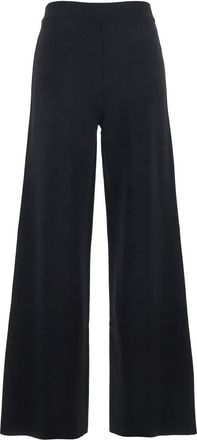 P.A.R.O.S.H. Womens Pants Wide-Leg Pull-On Black Viscose Trousers
