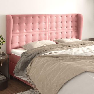 vidaXL Cabecero Con Orejas De Terciopelo Rosa 163x23x118/128 Cm Vidaxl