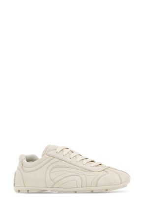 Prada Mens Ivory Nappa Leather Montecarlo Re-Edition 2005 Sneakers Talco