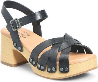 Kork-ease Ester Platform Sandal in Black Leather at Nordstrom, Size 11