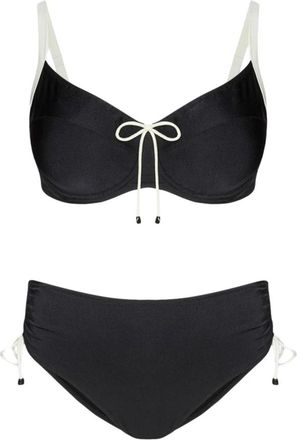 Fiorella Rubino Bikini met contrasterende details - Dames - Bikinis - Zwart - XL - Polyester - Badmode