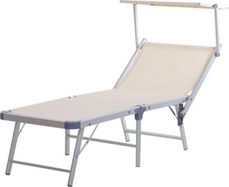 OEM Hu-095 Lettino Prendisole Mare Pieghevole In Tubo Di Alluminio 180x60xh40 Cm Blu