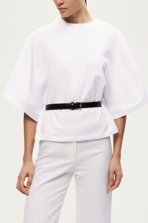 Nocturne Belted Oversized T-Shirt in Ivory at Nordstrom, Size X-Large Eu