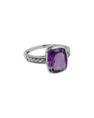 Tiramisu Silver 4.23 Ct. Tw. Purple Amethyst Ring
